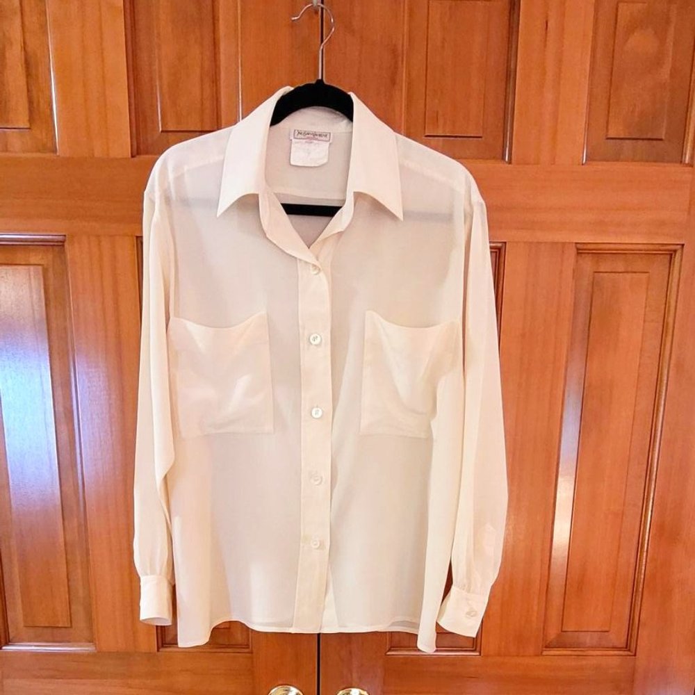 Yves Saint Laurent Cream Silk Blouse